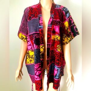 Colorful unique back stripes Kimono top